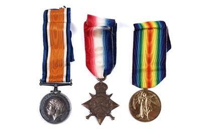 Lot 383 - A trio of First World War general service medals