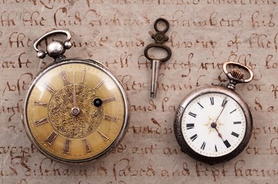 Lot 384 - Two silver pocket watches