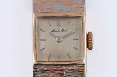 Lot 375 - A lady's Bueche-Girod tri-coloured 9ct gold cocktail watch