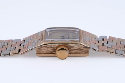 Lot 375 - A lady's Bueche-Girod tri-coloured 9ct gold cocktail watch