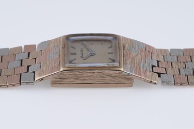 Lot 375 - A lady's Bueche-Girod tri-coloured 9ct gold cocktail watch
