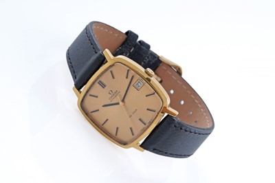 Lot 614 - Omega De Ville: a gilt-steel cased automatic wristwatch