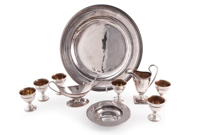 Lot 411 - An Elizabeth II silver Armada dish; and a collection of Old Sheffield Plate