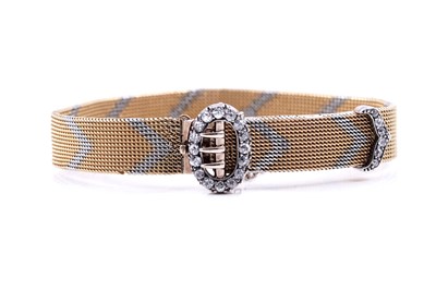 Lot 141 - A Victorian diamond garter pattern bracelet