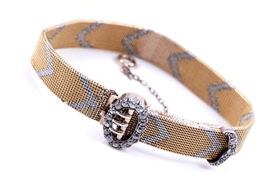 Lot 141 - A Victorian diamond garter pattern bracelet