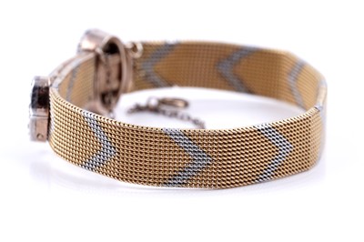 Lot 141 - A Victorian diamond garter pattern bracelet