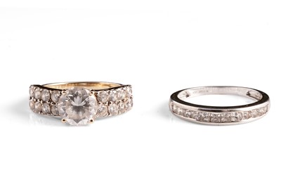 Lot 322 - Two cubic zirconia dress rings on 14ct gold