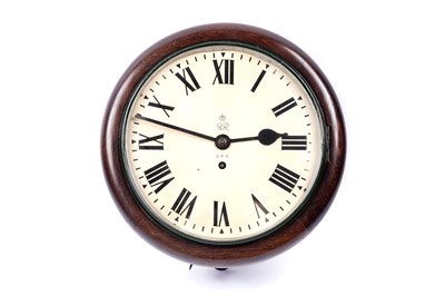 Lot 581 - A George VI mahogany single fusee General Post Office wall timepiece
