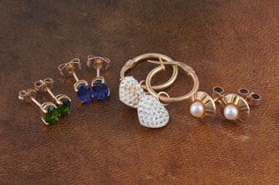 Lot 267 - Contemporary gemstone earrings