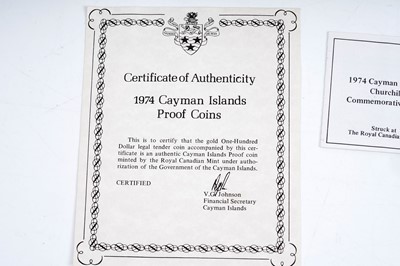 Lot 434 - Cayman Islands $100 proof gold coin