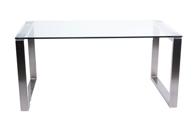 Lot 115 - A contemporary glass top dining table