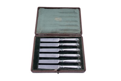 Lot 198 - A set of six Edwardian silver Liberty of London Arts and Crafts tea knives