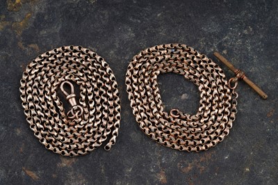 Lot 210 - A yellow-metal guard chain