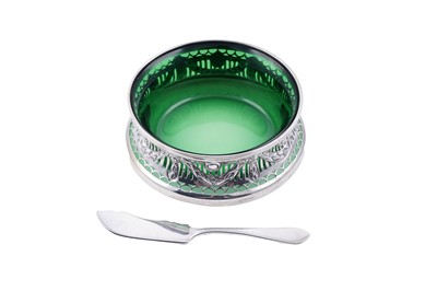 Lot 220 - A George V Irish silver butter dish; and butter knife