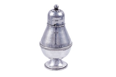 Lot 135 - A George V silver arts and crafts sugar caster