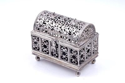 Lot 349 - A 19th Century Dutch silver marriage casket