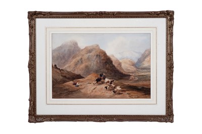 Lot 624 - Thomas Miles Richardson Junior - Highland landscape with a herd | watercolour