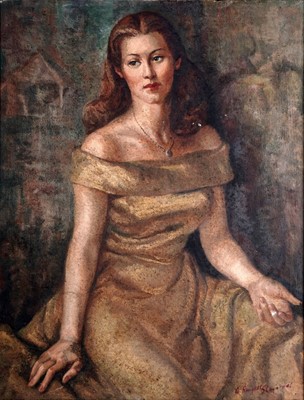 Lot 521 - Alfred Burgess Sharrocks - Portrait of Margrette Joan Lamb | oil