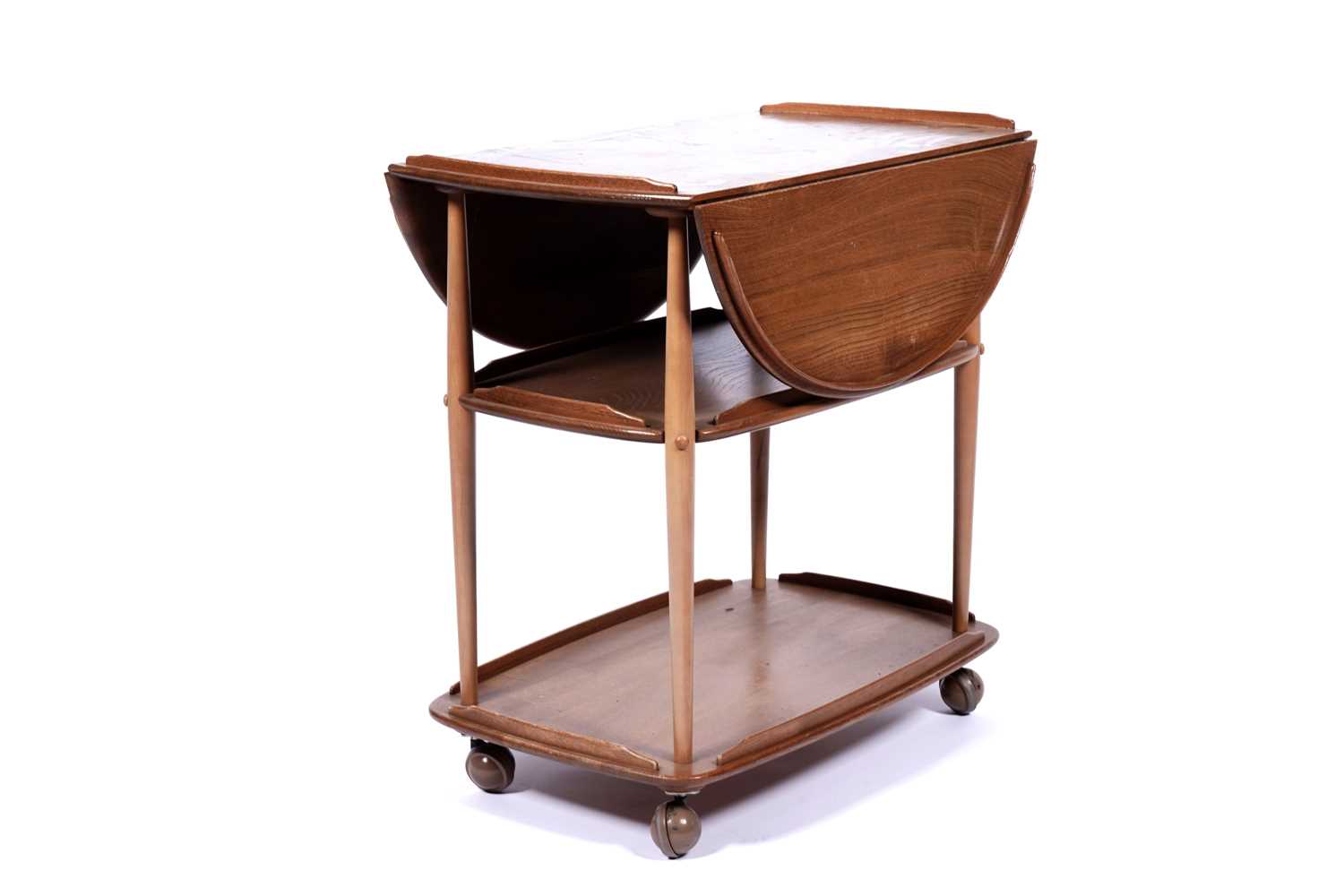 Lot 23 - Ercol: an elm and beech model 505 drop leaf trolley