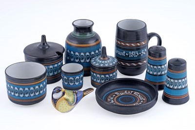 Lot 239 - A selection of Ambleside ceramics; and a Royal Crown Derby ‘Great Tit’ paperweight