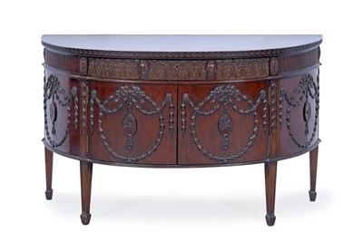 Lot 611 - A 19th Century mahogany Adam Revival demi-lune side cabinet