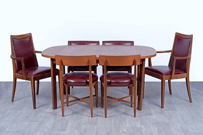 Lot 58 - G-Plan Fresco: a teak oblong dining table with four dining chairs; and two carvers