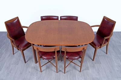 Lot 58 - G-Plan Fresco: a teak oblong dining table with four dining chairs; and two carvers