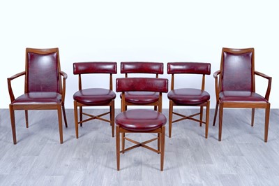 Lot 58 - G-Plan Fresco: a teak oblong dining table with four dining chairs; and two carvers