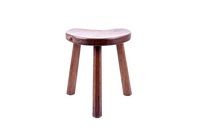 Lot 605 - Robert ‘Mouseman’ Thompson: an adzed oak three-legged stool