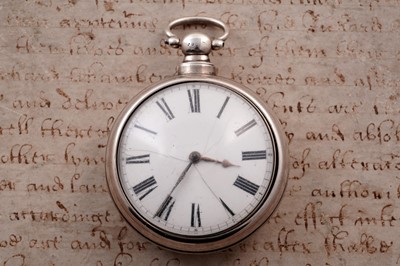Lot 385 - A William IV silver pair cased pocket watch by James Rennie of Carlisle