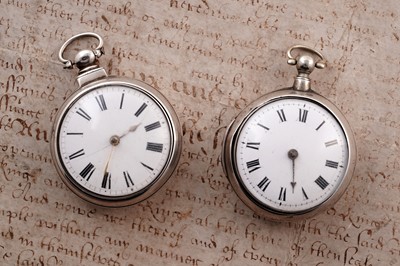Lot 386 - A William IV silver pair cased pocket watch by Cammeron of London