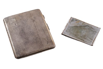 Lot 421 - A 1940s silver cigarette case