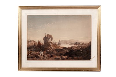 Lot 572 - Thomas Miles Richardson Snr.- Shipping on a river | watercolour