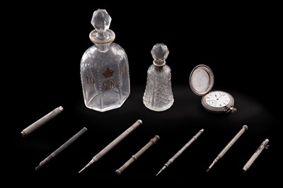 Lot 414 - Silver and other novelties, including a George V 1911 coronation cologne bottle