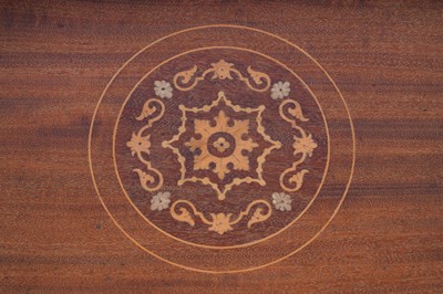 Lot 42 - An Edwardian revolving bookcase; and a Georgian inlaid mahogany corner cabinet
