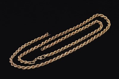 Lot 230 - A 9ct yellow gold rope twist chain