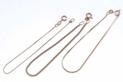 Lot 232 - Three 9ct yellow gold bracelets