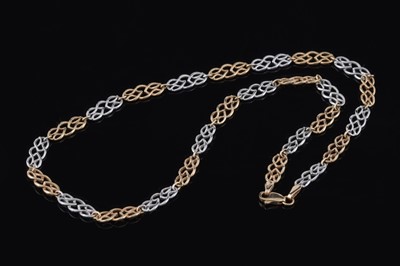 Lot 344 - A 9ct yellow and white gold necklace