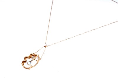 Lot 2 - A Continental serpent pattern lavaliere necklace