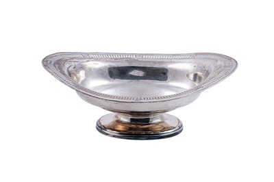 Lot 223 - A late Victorian silver navette-shaped dish by H. Atkin, Sheffield 1897