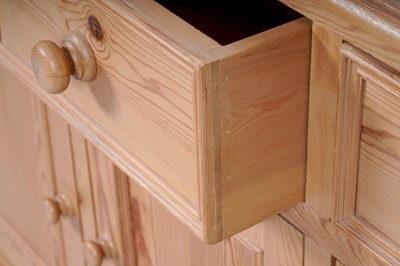 Lot 15 - A 20th Century stripped pine sideboard