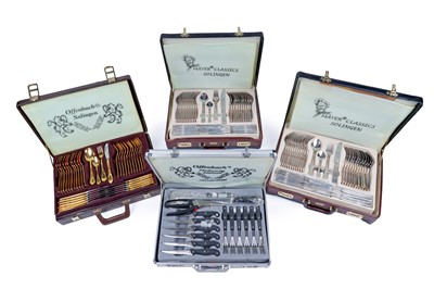 Lot 458 - Four cased canteens of cutlery by Mayer Classics, Offenbach, and Bestecke Solingen