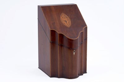 Lot 196 - A Georgian mahogany knife box