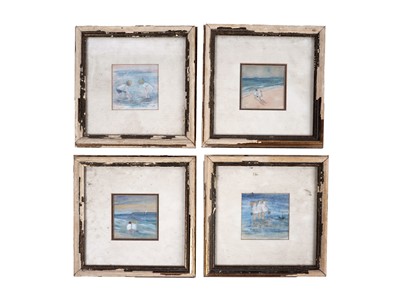 Lot 578 - Jane Soeder | Four scenes of children at the beach - watercolour