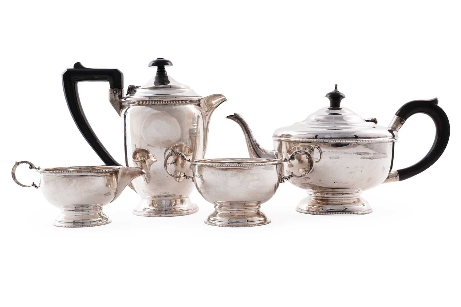 Lot 432 - A four piece silver tea service