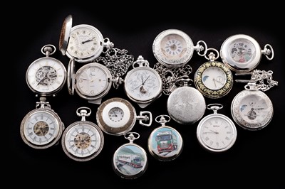 Lot 366 - Fifteen pocket watches, quartz and mechanical