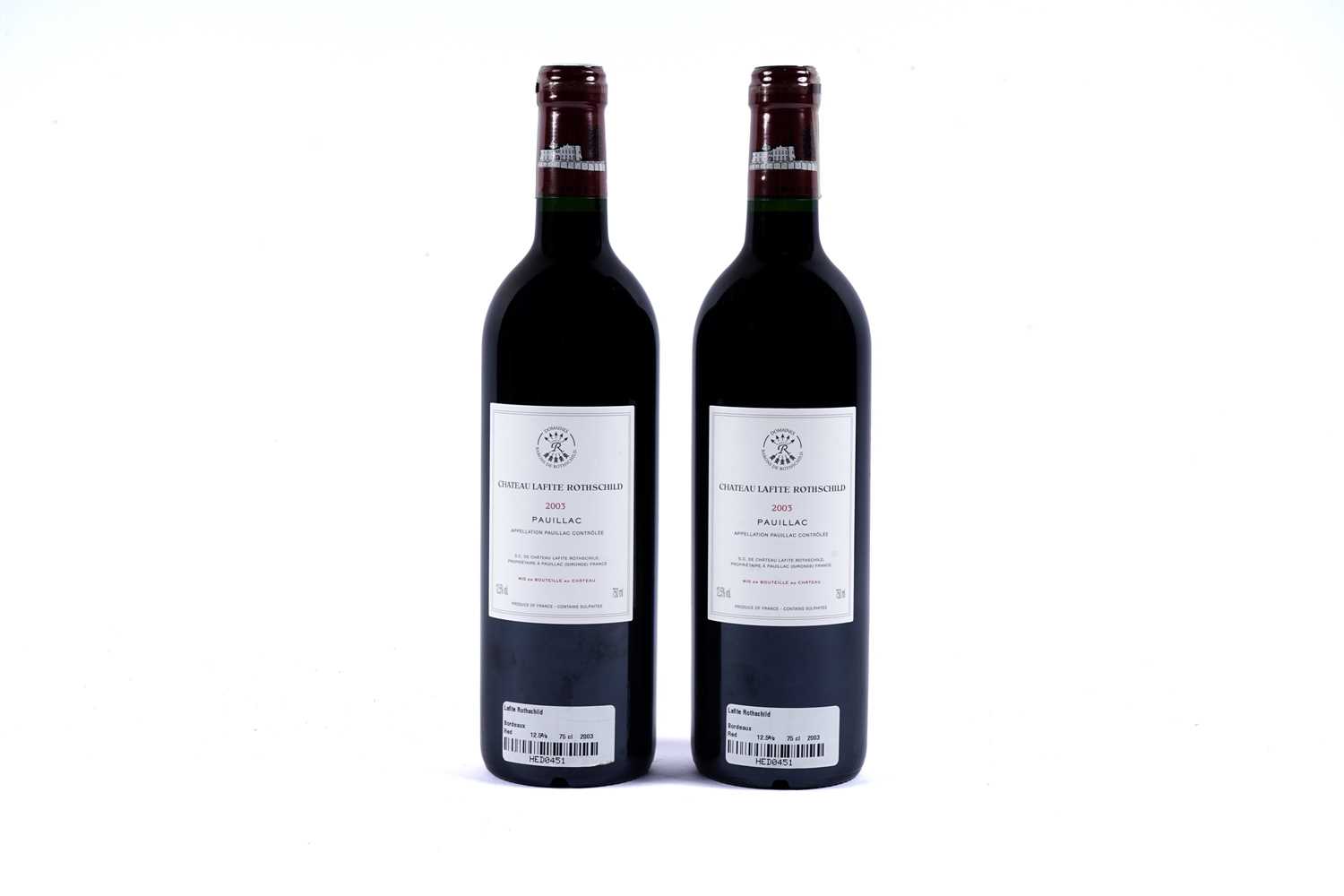 Lot 610 - Two bottles of Château Lafite Rothschild 2003 Pauillac 1er Cru Classé