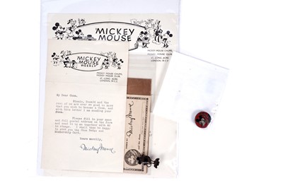 Lot 383 - Mickey Mouse Club ephemera