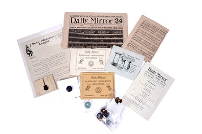 Lot 395 - Boys’ Magazine League, Daily Mirror and other badges and ephemera
