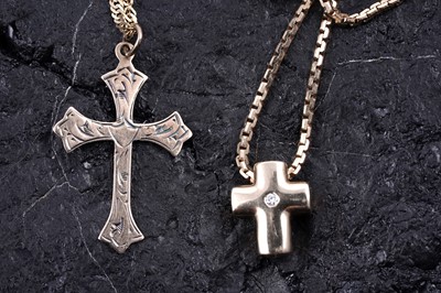 Lot 28 - Gold cruciform pendants on chains